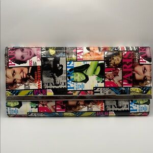 Colorful Magazine Print Women's Clutch